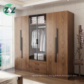 Armario de dormitorio nórdico Armario de madera Armario con puerta de vidrio